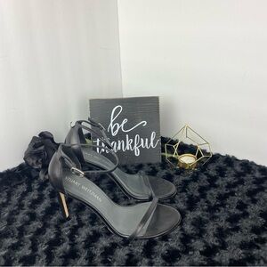 Stuart Weitzman Black Stiletto Heels with Ankle Strap